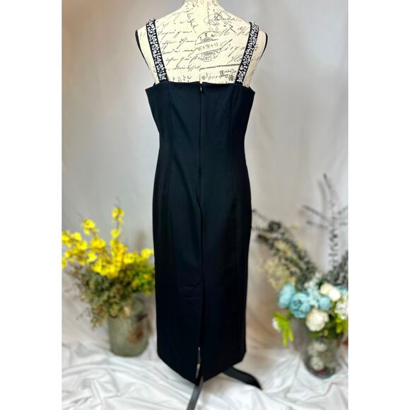 Camila Coelho Sheath Straps Embellished Rhinestones Black M - Picture 11 of 15